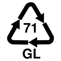 Symbol Recycling-Code-71 GL für grünes Glas