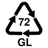 Symbol Recycling-Code-72 (GL) für braunes Glas