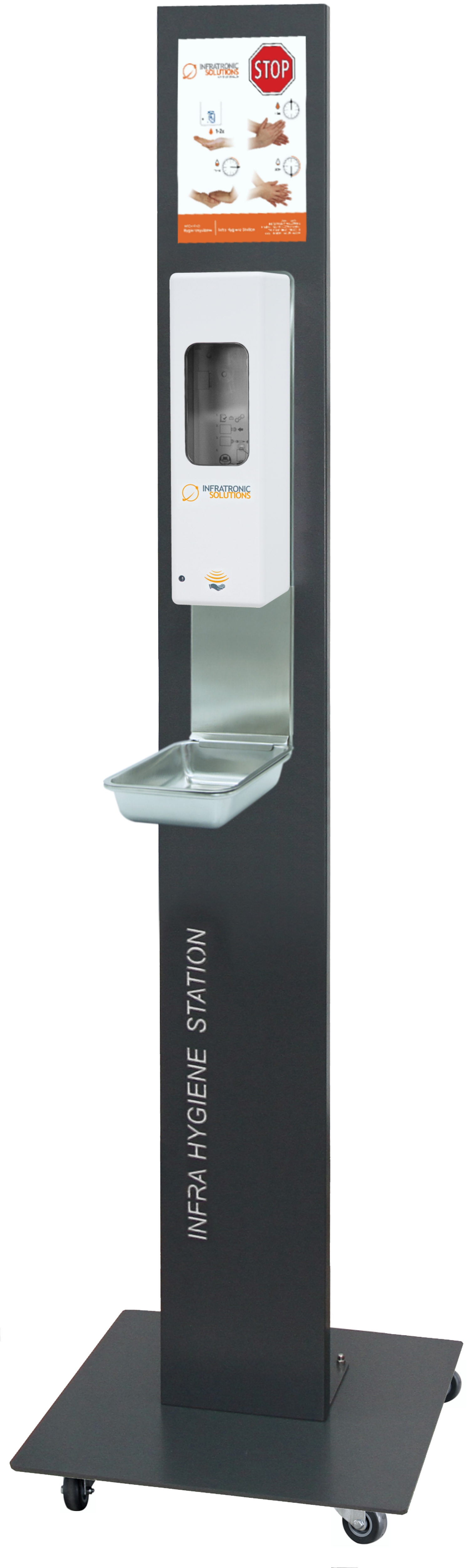 Desinfektionsspender mit Sensor als Wand- oder Bodendisplay Desinfektionsspender mit Sensor als Wand- oder Bodendisplay