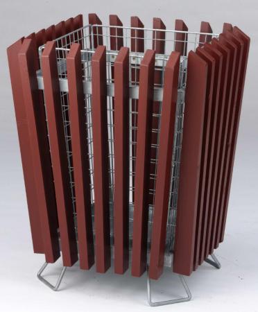 Abfallkorb M6 Drahtgitter mit Holzverkleidung - 50 Liter