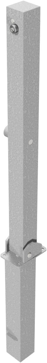 Die Abb. Zeigt Absperrpfosten 70 x 70 mm - Umlegbar und Herausnehmbar.