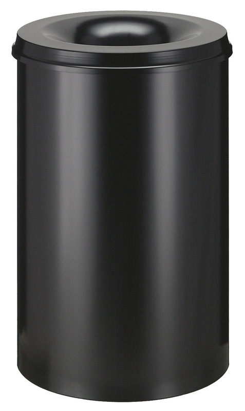 Die Abb. zeigt den selbstlöschenden Papierkorb 110 Liter in Schwarz.