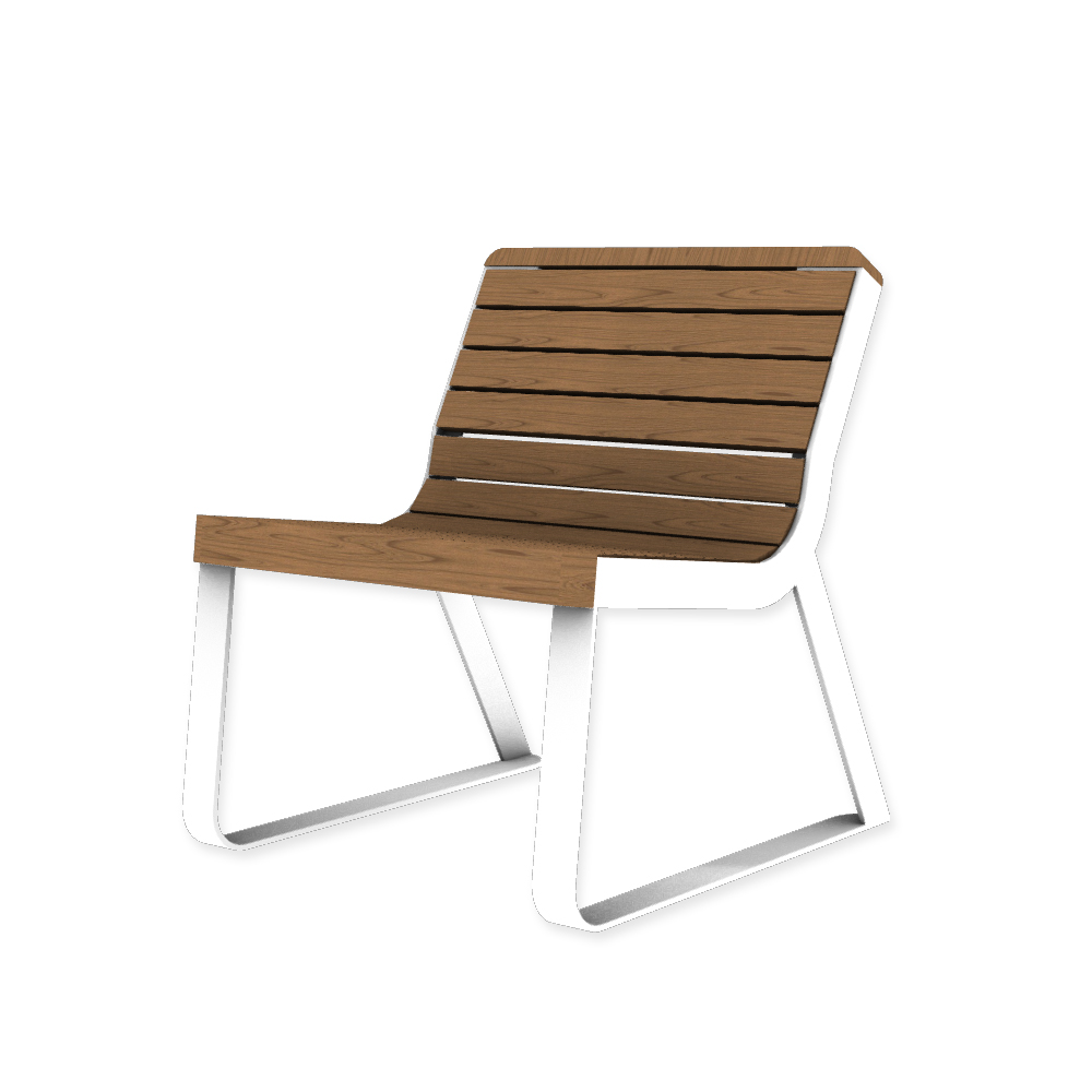 Die Abb. zeigt den EGOÉ Stuhl I1 in Reinweiß (RAL 9010) mit Jatoba Natur.
