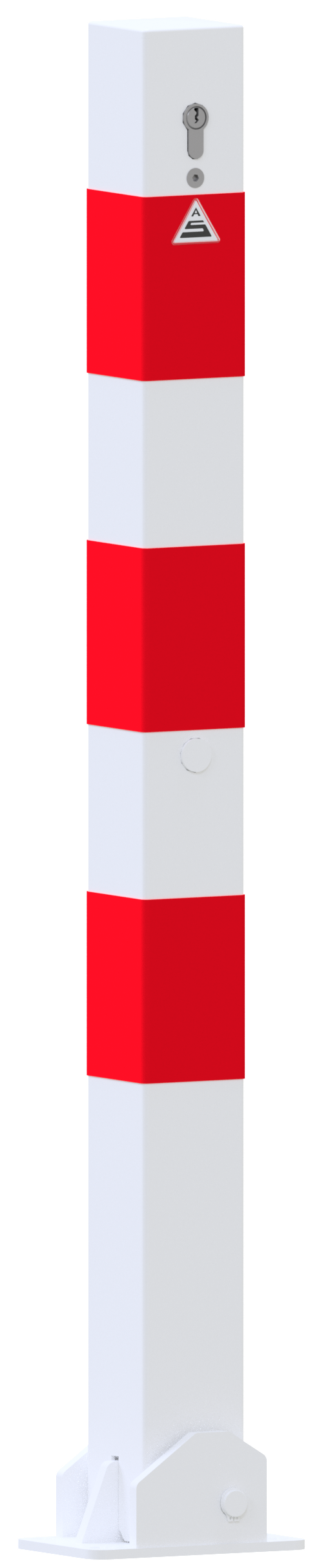 Die Abb. Zeigt Absperrpfosten 70 x 70 mm - Umlegbar.