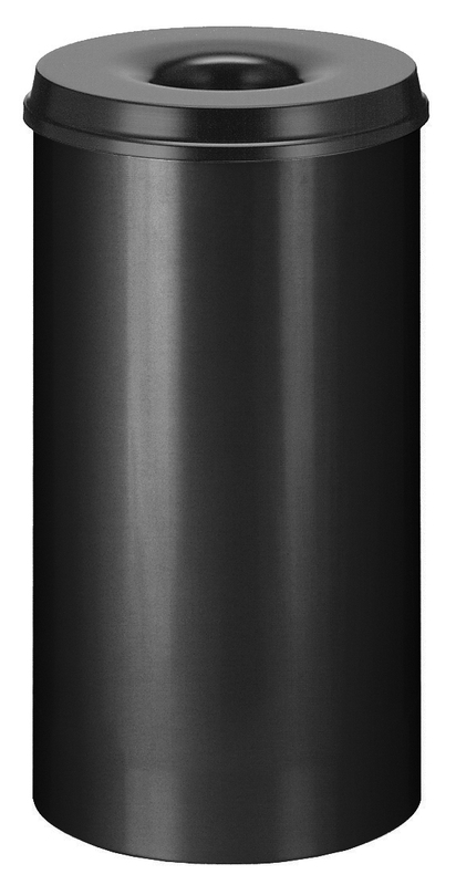 Die Abb. zeigt den selbstlöschenden Papierkorb 50 Liter in Schwarz.