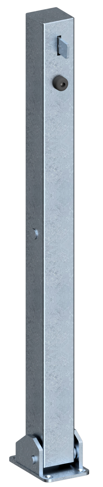 Die Abb. Zeigt Absperrpfosten 70 x 70 mm - Umlegbar.