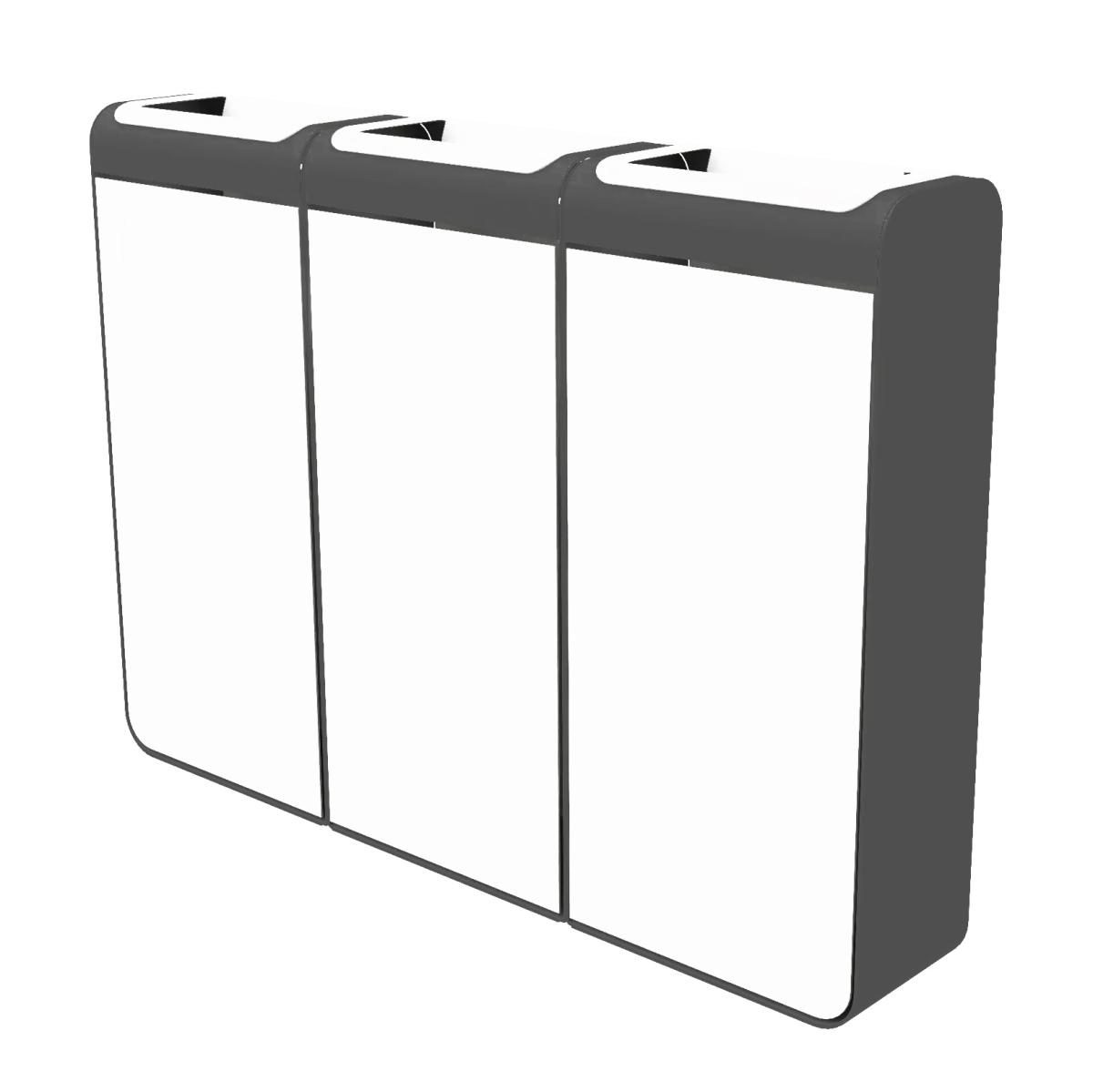 Die Abb. zeigt EGOÉ Recycling Abfallbehälter I20 - 3x45 Liter