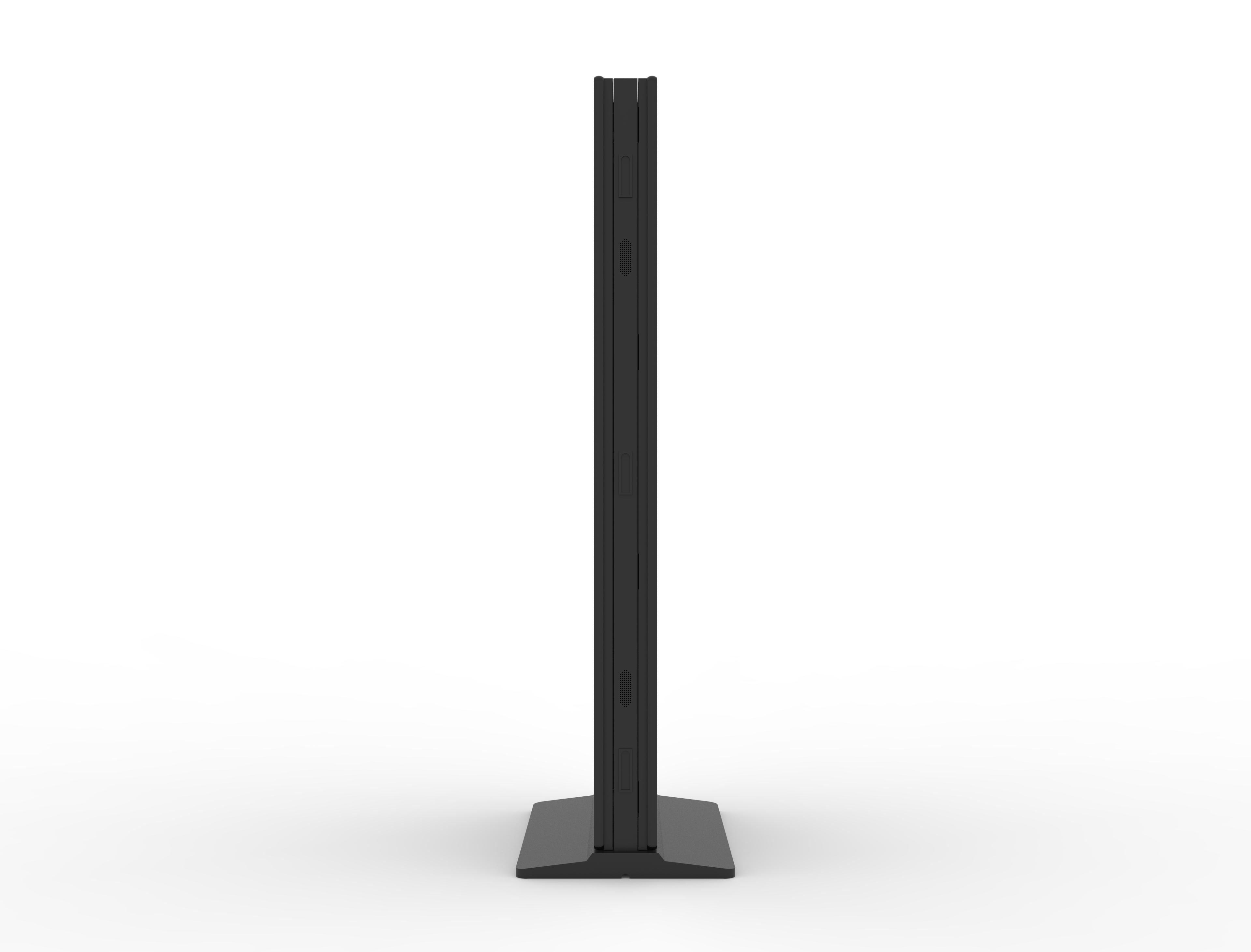 Die Abb. zeigt das Indoor LCD Digital Signage doppelseitig zum Aufstellen in Schwarz (65 Zoll).