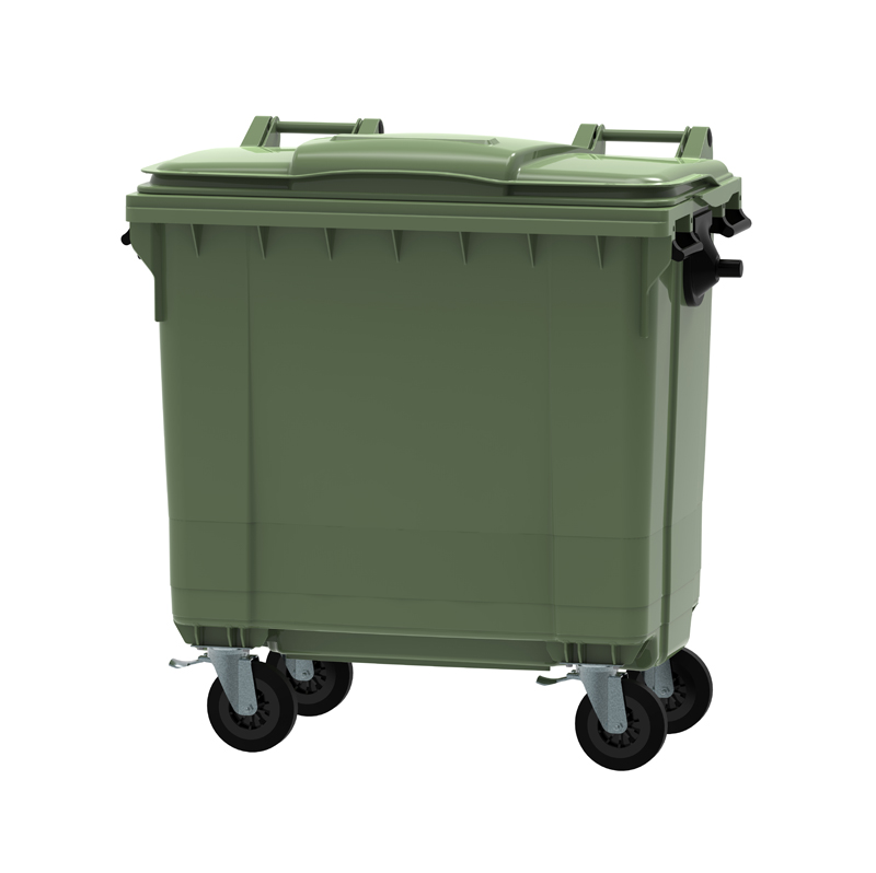 Die Abb. zeigt Kunststoff Container mit flachem Deckel