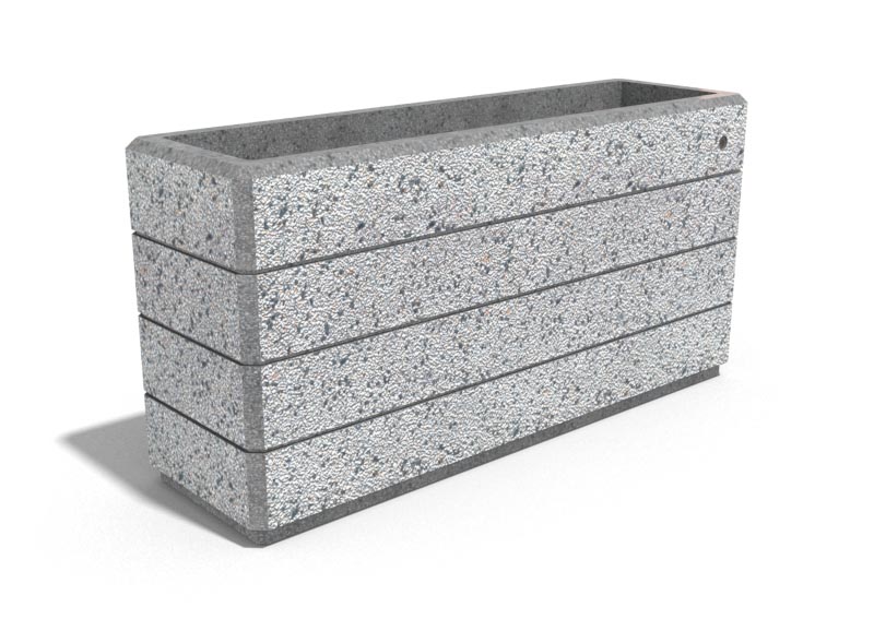 Die Abb. zeigt Pflanzkübel Maso L aus Beton 1500 x 750 mm