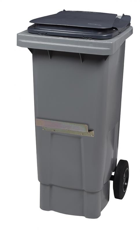 Die Abb. zeigt Kunststoff Mülltonne einachsig auf 2 Rädern - 80 Liter