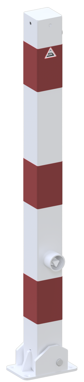 Die Abb. Zeigt Absperrpfosten 70 x 70 mm - Umlegbar.