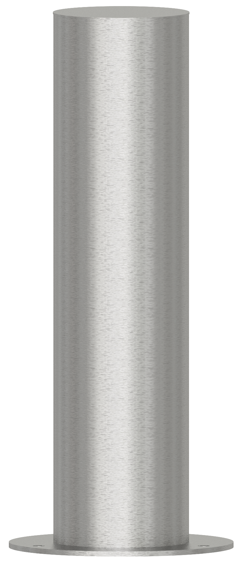 Die Abb. zeigt den Edelstahl Absperrpfosten zum Aufschrauben, Ø 154 mm, Höhe 600 mm.