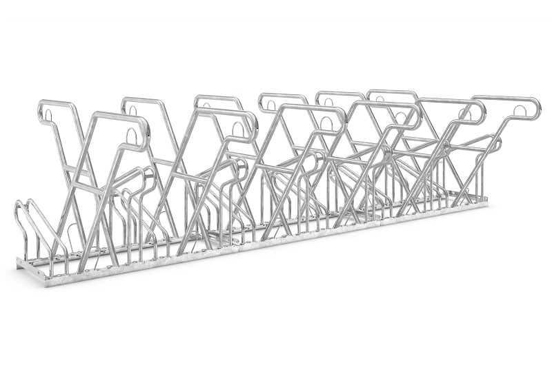 Die Abb. zeigt Fahrradparker 2600 XBF mit großem Radabstand