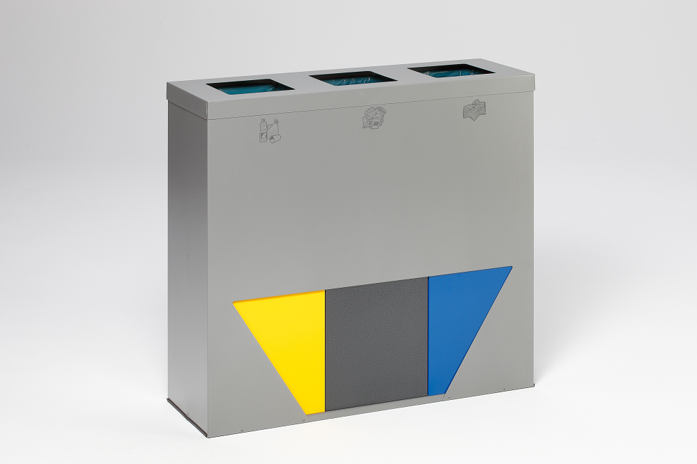 Die Abb. zeigt Wertstoff-Sammelsystem 3x 89 Liter