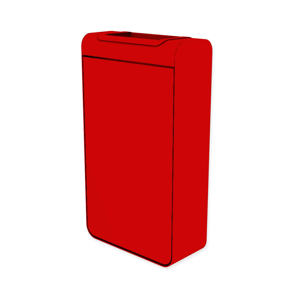 Die Abb. zeigt den EGOÉ Abfallbehälter I20 - 60 Liter mit Farbe Rahmen Verkehrsrot (RAL 3020) und Farbe Korpus Verkehrsrot (RAL 3020).
