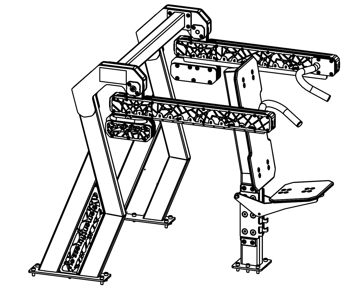 Die Abb. zeigt das Modell für das Outdoor Kraftgerät Schulterpresse Alpha Steel zum Aufschrauben.