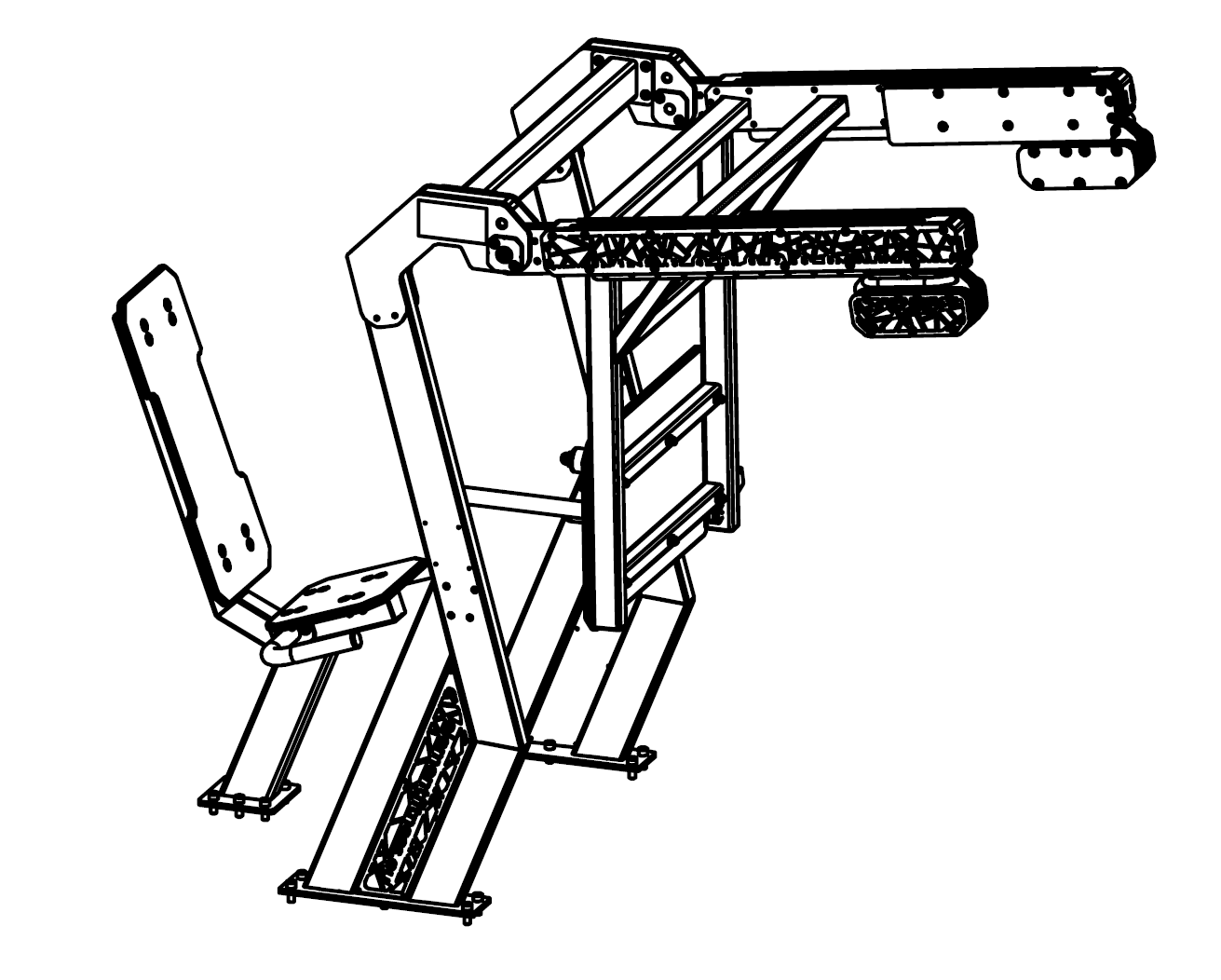 Die Abb. zeigt das Modell für das Outdoor Kraftgerät Beinpresse Alpha Steel zum Aufschrauben.