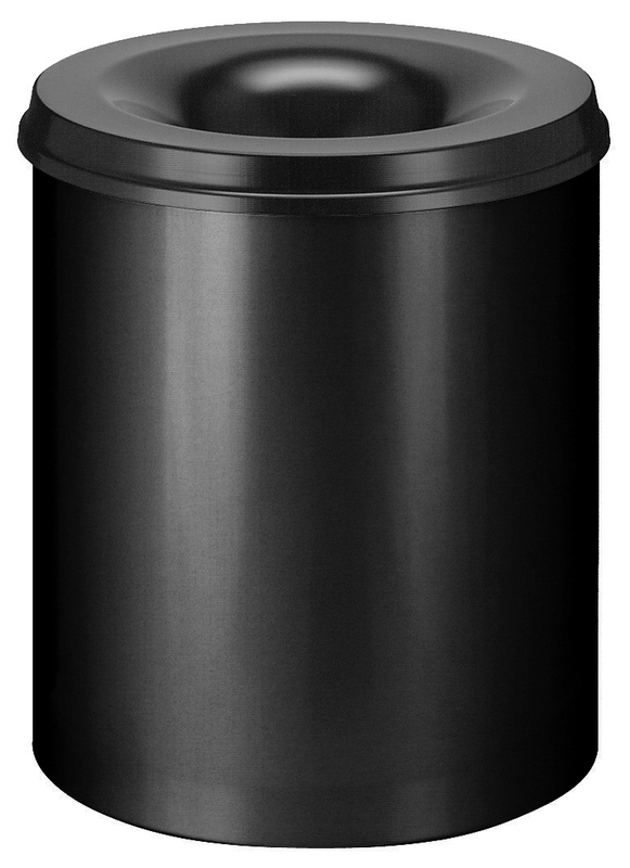 Die Abb. zeigt den selbstlöschenden Papierkorb 80 Liter in Schwarz.