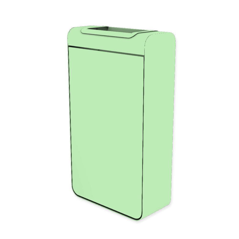 Die Abb. zeigt den EGOÉ Abfallbehälter I20 - 60 Liter mit Farbe Rahmen Weißgrün (RAL 6019) und Farbe Korpus Weißgrün (RAL 6019).