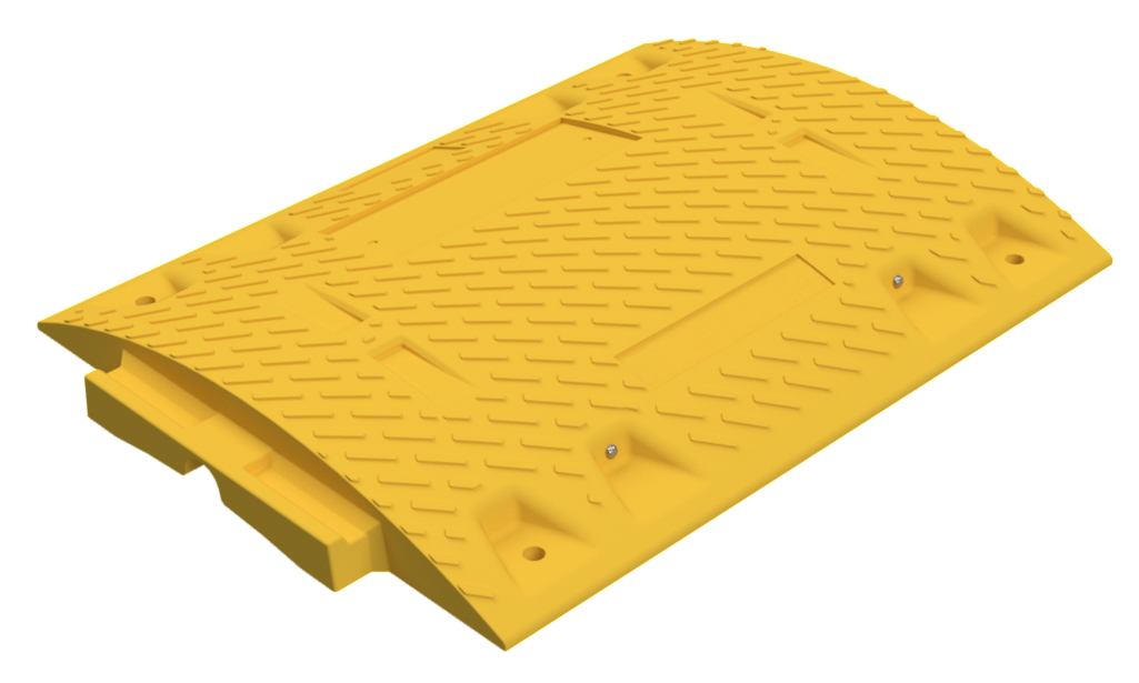 Die Abb. zeigt Bodenschwelle Mittelstück aus Recyclingmaterial 50 / 60 mm