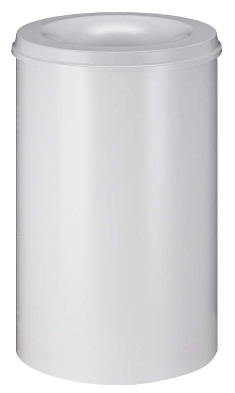 Die Abb. zeigt den selbstlöschenden Papierkorb 110 Liter in Weiss.
