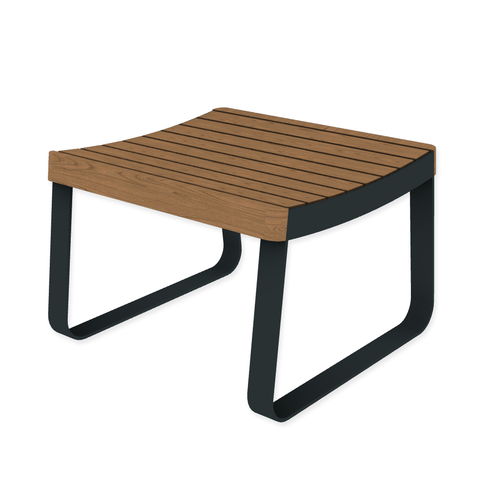 Die Abb. zeigt den EGOÉ Hocker I1 in Anthrazitgrau (RAL 7016) mit Jatoba Natur.