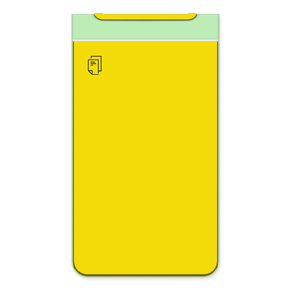 Die Abb. zeigt die Vorderseite des EGOÉ Abfallbehälters I20 - 60 Liter mit Piktogramm Papier, Farbe Rahmen Weißgrün (RAL 6019) und Farbe Korpus Rapsgelb (RAL 1021).