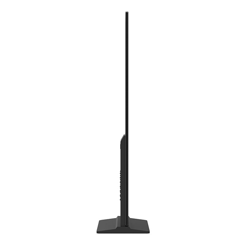 Die Abb. zeigt das Indoor LCD Digital Signage mit schmalem Rahmen zum Aufstellen in Schwarz (65 Zoll).