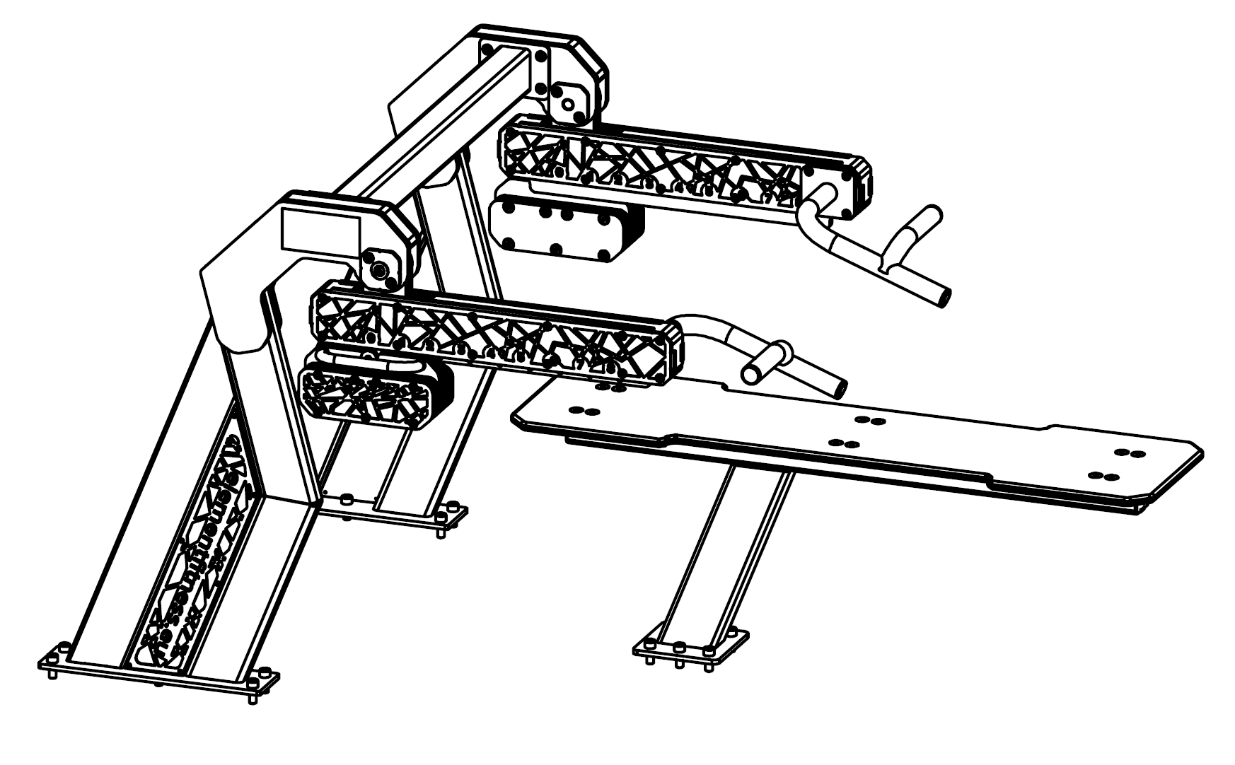 Die Abb. zeigt das Modell für das Outdoor Kraftgerät Bankdruecken Alpha Steel zum Aufschrauben.
