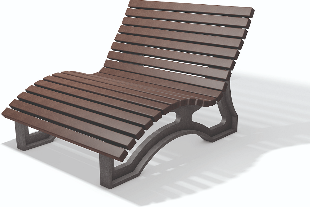 Liegebank Sunny aus Recycling-Kunststoff