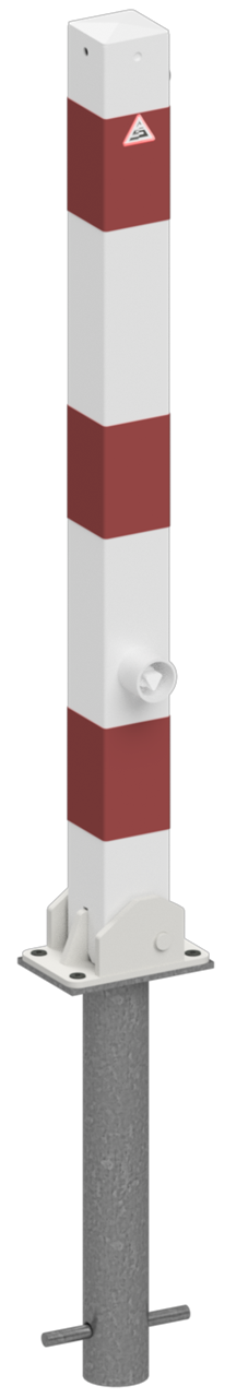 Die Abb. Zeigt Absperrpfosten 70 x 70 mm - Umlegbar.