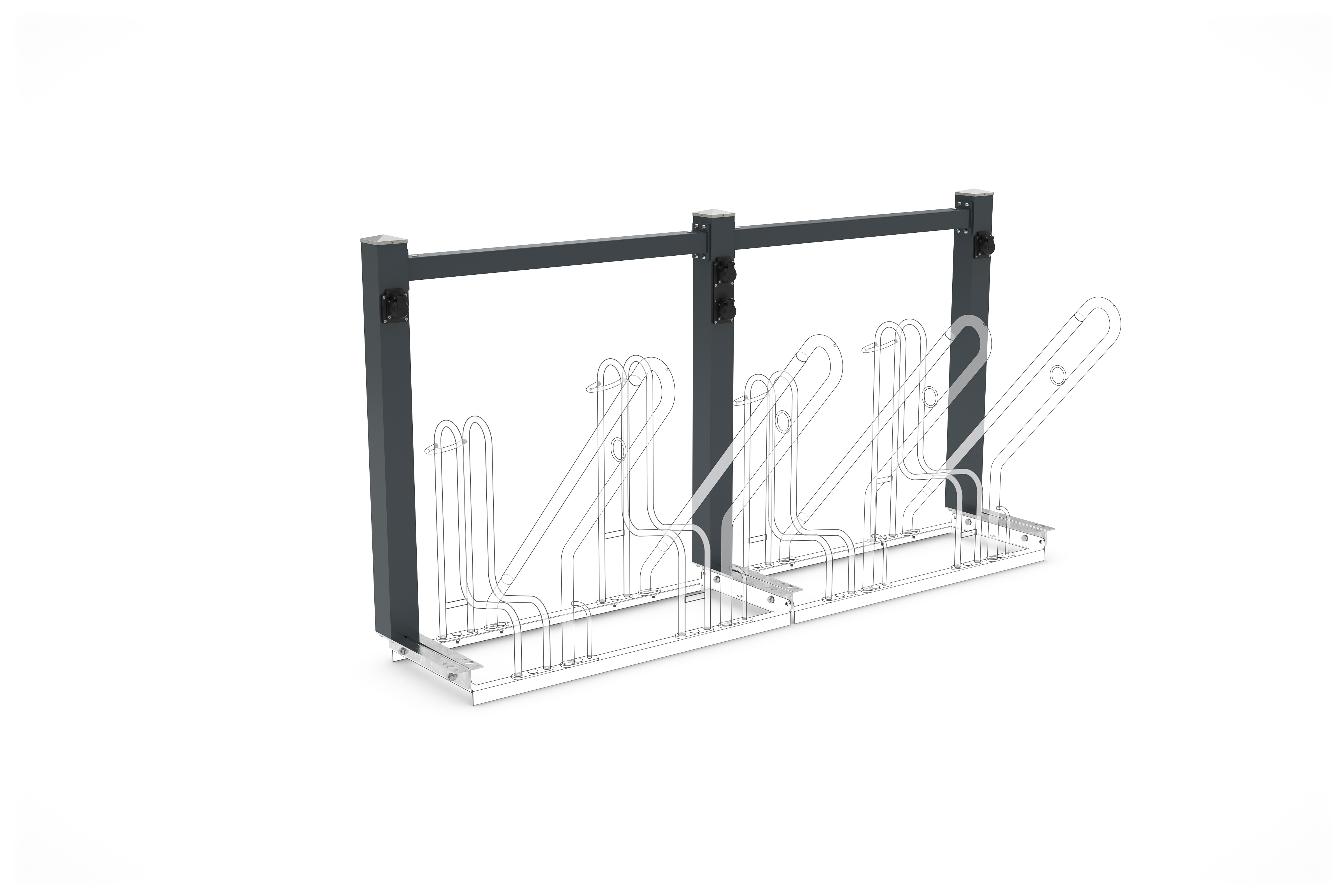 Die Abb. zeigt Fahrrad-Ladestation für Fahrradparker 2500 XBF/4500 XBF/4700 XBF