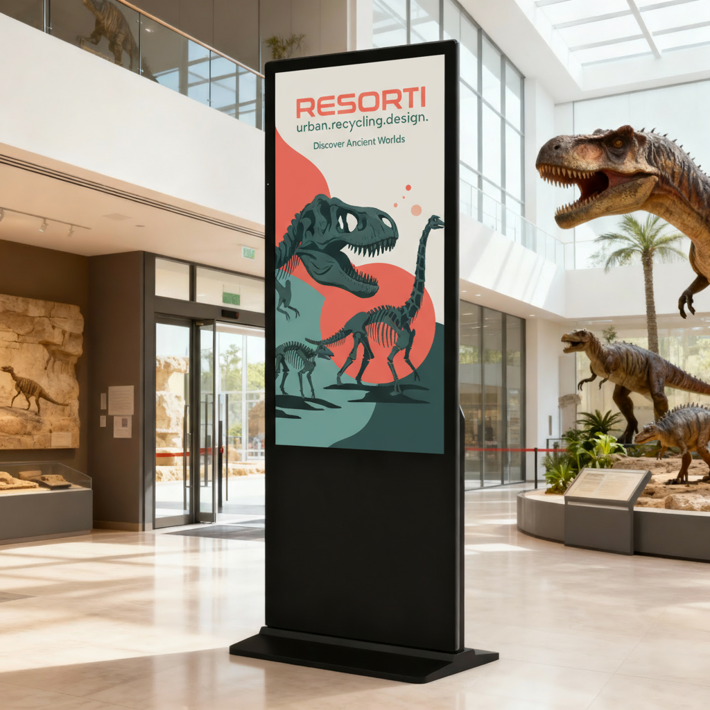 Die Abb. zeigt das Indoor LCD Digital Signage mit schmalem Rahmen - 55 Zoll (Bild KI-generiert).