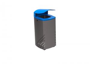 Vorschau: Abfallbehälter mit Dach aus Stahl 80 Liter blau