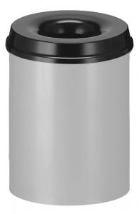 Vorschau: Selbstlöschender Papierkorb 15 Liter | Aluminium grau, schwarz
